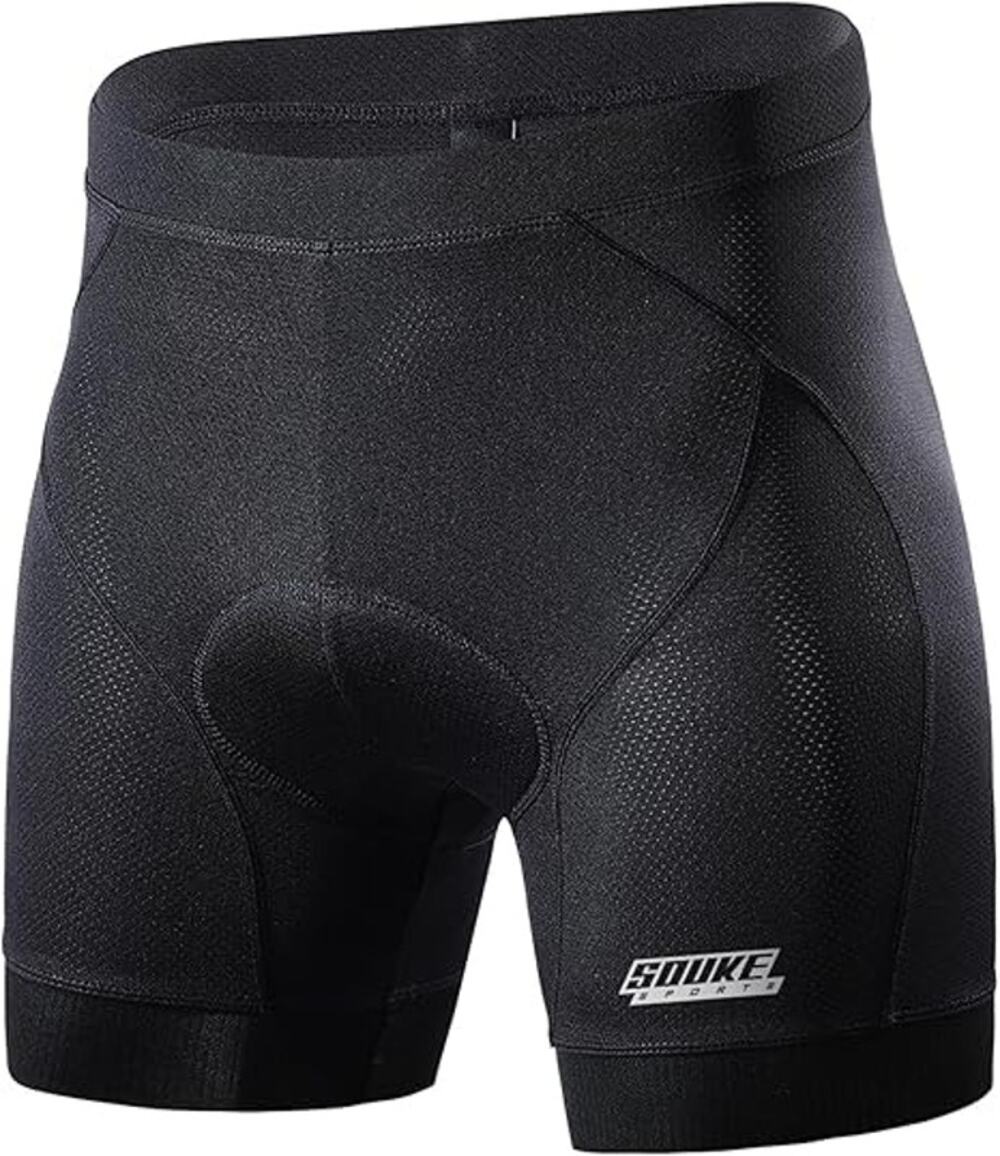 Souke Sports Cycling Shorts Padded Bike Bicycle Pull On Anti Slip Black Blue L
